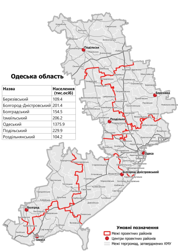 Дані по Одеській області від Державного земельного кадастру