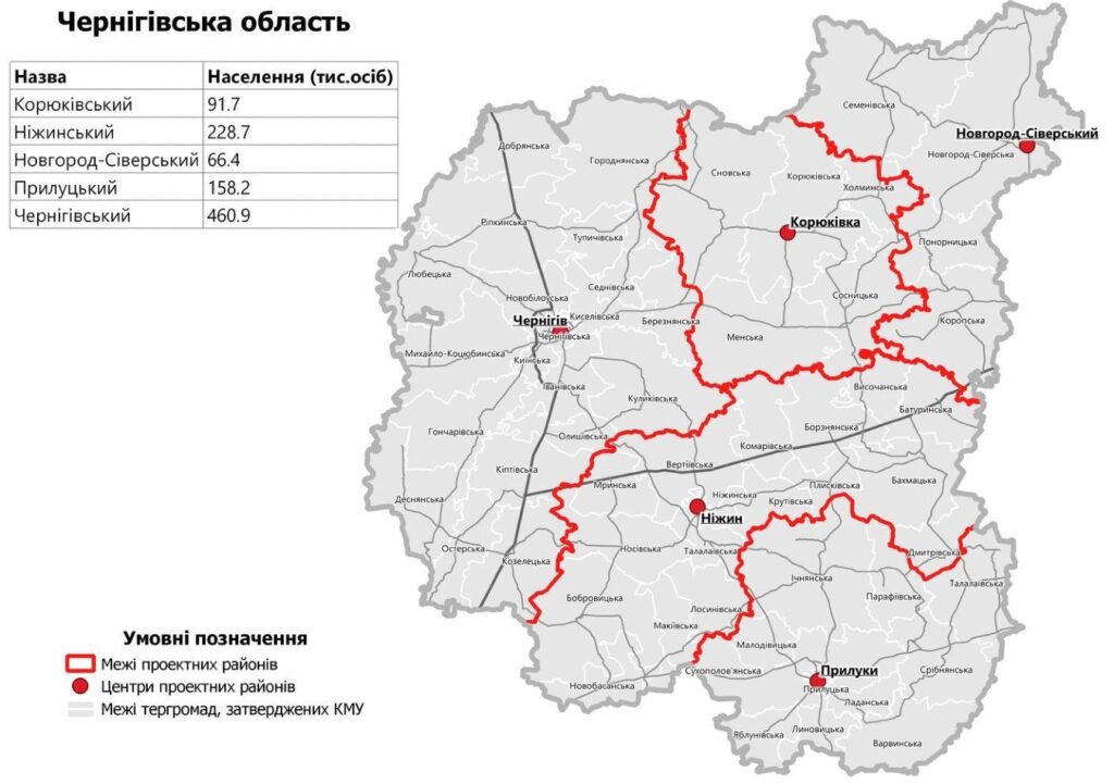 Дані по Чернігівській області від Державного земельного кадастру